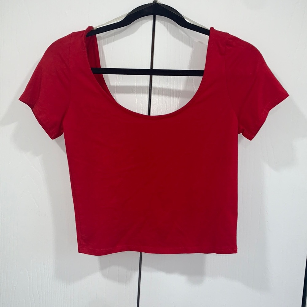Red crop top